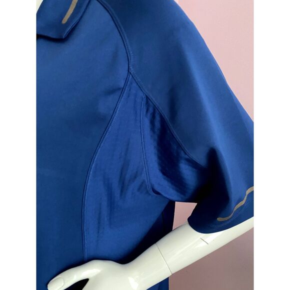 Nike Golf Dri Fit Mens Technical Shirt XL 1/4 Zip Polo Tech Blue Green - Picture 5 of 9